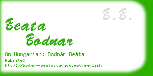 beata bodnar business card