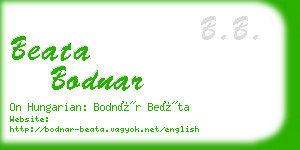 beata bodnar business card
